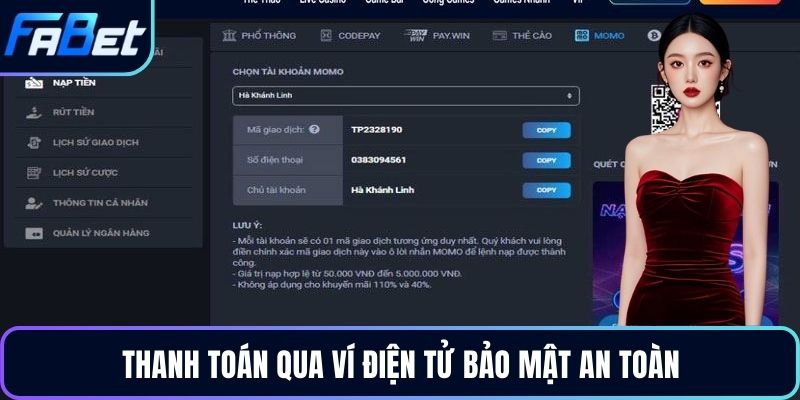 Thanh toán qua ví điện tử bảo mật an toàn