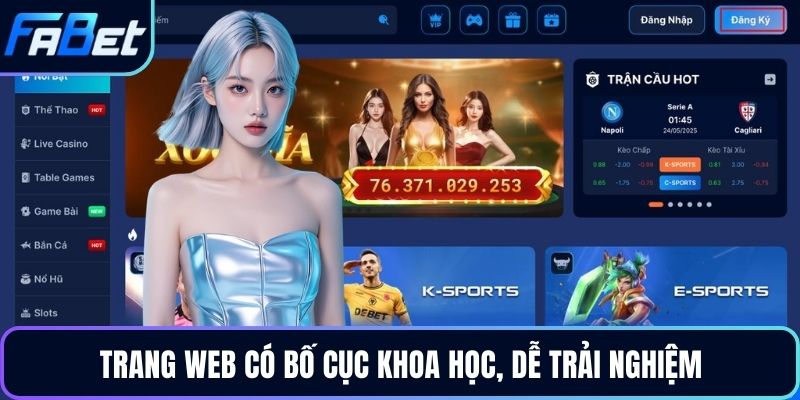 Trang web có bố cục khoa học, dễ trải nghiệm